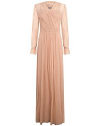 Alberta Ferretti - Sheer-Sleeve Maxi Dress - Lyst