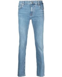 7 For All Mankind - Halbhohe Paxtyn Skinny-Jeans - Lyst