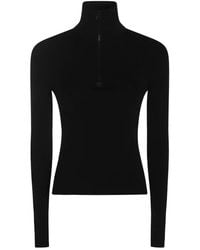Courreges - Zip-Neck Wool Sweater - Lyst