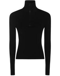 Courreges - Zip-Neck Wool Sweater - Lyst