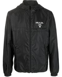 Prada - Re-nylon Logo-print Blouson Jacket - Lyst