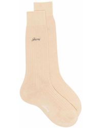 Brioni - Ribbed-Knit Cotton Socks - Lyst