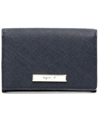 agnès b. - Logo-Plaque Leather Cardholder - Lyst