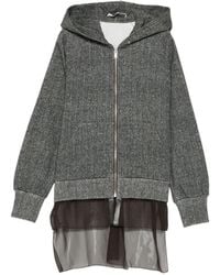 Undercover - Hoodie À Motif De Chevrons Et Ourlet Superposé - Lyst