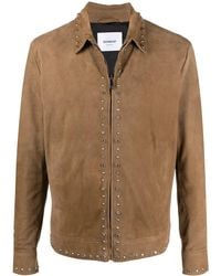 Dondup - Stud-Embellished Zip-Up Suede Jacket - Lyst