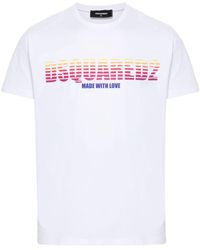 DSquared² - T-shirt en coton à logo à effet dégradé - Lyst