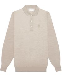 PLACE OF ELMS - Long-Sleeve Logo-Embroidered Polo Shirt - Lyst