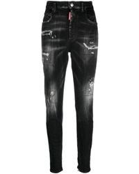 DSquared² - Ripped High-waisted Jeans - Lyst
