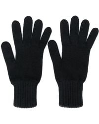 Pringle of Scotland Guantes con detalles de canalé - Negro