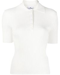 Courreges - T-Shirt Aus Geripptem Strick - Lyst