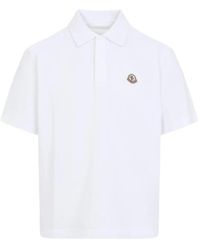 Moncler - Piqué Katoenen Poloshirt Met Logo - Lyst