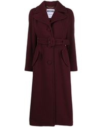 Moschino - Belted Single-breasted Coat - Lyst