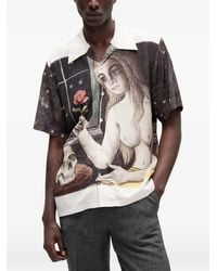 Endless Joy - Hello Dear Graphic-Print Silk Shirt - Lyst