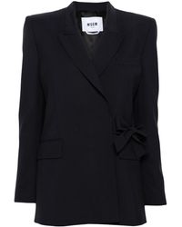 MSGM - Double-breasted Wrap Blazer - Lyst
