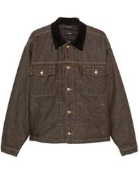 7 For All Mankind - Corduroy-Collar Denim Jacket - Lyst