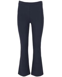 LA ROSE - Elasticated-Waistband Flared-Leg Trousers - Lyst