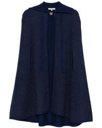 Maje - Cape En Maille Côtelée À Fermeture Nouée - Lyst