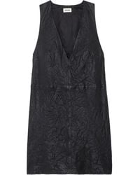 Zadig & Voltaire - Rasha Crinkled-effect Sleeveless Leather Mini Dress - Lyst