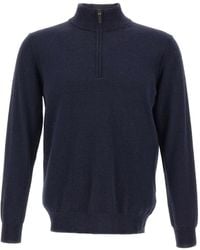 Kangra - Stehkragen-Pullover mit kurzem Reißverschluss - Lyst