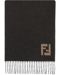 Fendi - Fringed Logo-Detail Scarf - Lyst