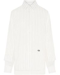 Jean Paul Gaultier - Gestreepte Blouse Met Doorzichtig Vlak - Lyst