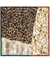 Bimba Y Lola - Animal-Print Patchwork Scarf - Lyst