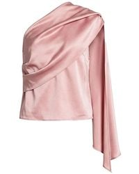 Alberta Ferretti - One-Shoulder Draped Blouse - Lyst