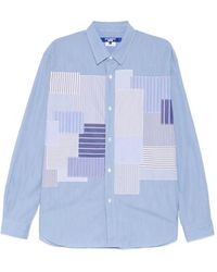 Junya Watanabe - Gestreept Overhemd Met Patchwork - Lyst