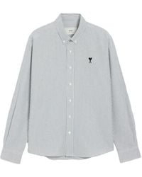 Ami Paris - Long Sleeve Contrasted Adc Button Down Collar Classic Shirt - Lyst