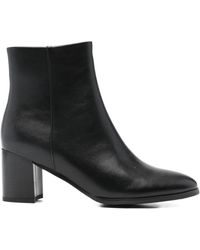 Exe' - Almond-Toe Zip Leather Boots - Lyst