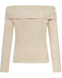 Rick Owens - Ribbed Sweater With Off-The-Shoulder - Lyst