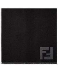 Fendi - Bufanda Con Flecos Y Logo - Lyst