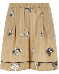 Le twins - Sequin-Embellished Striped Shorts - Lyst