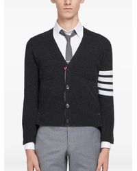 Thom Browne - 4-Bar Button-Up Knit Cardigan - Lyst