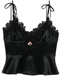 Cynthia Rowley - Satin Lace Top - Lyst