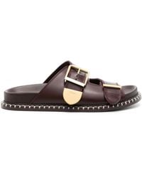 Chloé - Brown Rebecca Leather Sandals - Women's - Calf Leather/rubber - Lyst