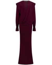 Alberta Ferretti - Draped Long-Sleeved Maxi Dress - Lyst