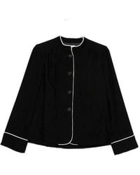 forte_forte - Piped-Trim Corduroy-Texture Jacket - Lyst
