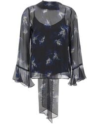 Max Mara - Floral-Print Silk Blouse - Lyst