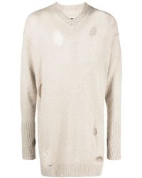 MM6 by Maison Margiela - Distressed Knitted Dress - Lyst