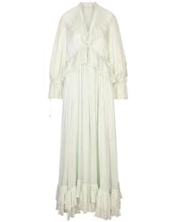 Chloé - Ruffled Silk-Charmeuse Maxi Dress - Lyst