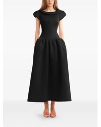 Gemy Maalouf - Sculpted Neckline Drop-Waist Midi Dress - Lyst