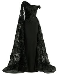 Gemy Maalouf - Floral-Appliqué Asymmetrical Dress - Lyst