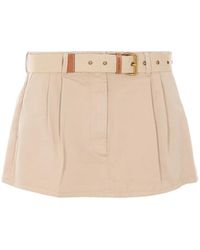 Miu Miu - Belted Pleated Mini Skirt - Lyst