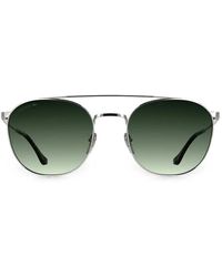 Lacoste - Double-Bridge Geometric-Frame Sunglasses - Lyst