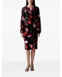 Joseph Ribkoff - Floral-Print Ruffled Midi Dress - Lyst