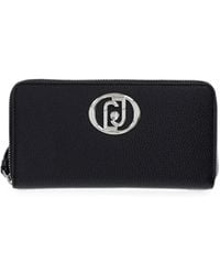 Liu Jo - Logo-Plaque Pebbled-Effect Wallet - Lyst