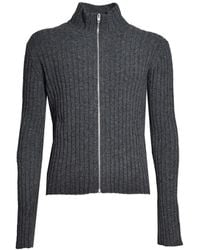 Jil Sander - Ribbed-Knit Zip-Up Sweater - Lyst