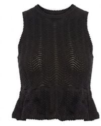 Twinset - Zigzag-Knit Peplum Tank Top - Lyst