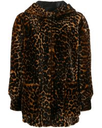Sandro Catty Leopard-print Coat - Brown